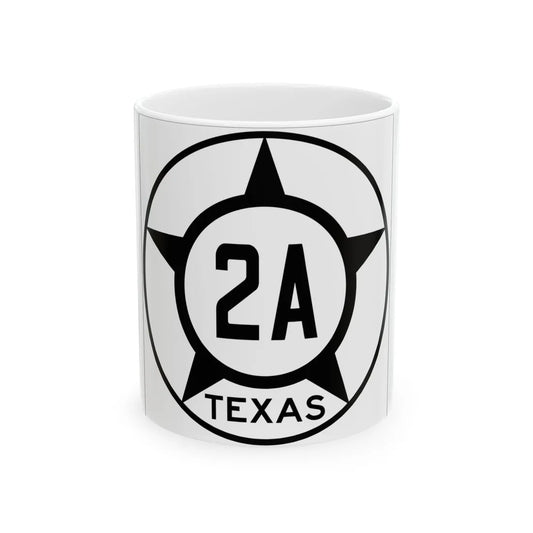 Old Texas 2A (Texas) (Road Sign) White Coffee Mug 11oz - Go Mug Yourself