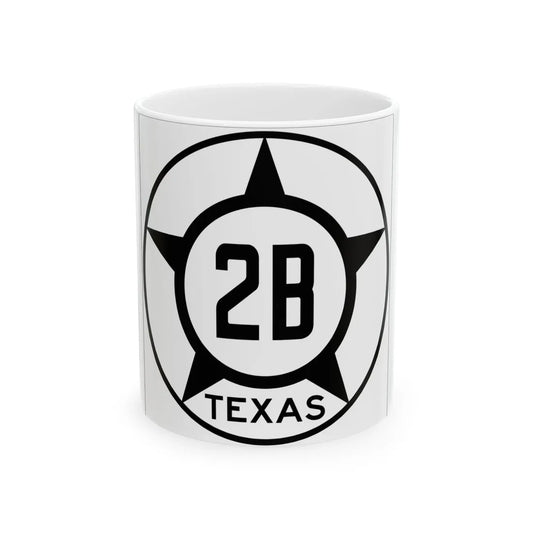 Old Texas 2B (Texas) (Road Sign) White Coffee Mug 11oz - Go Mug Yourself