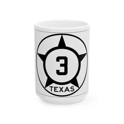 Old Texas 3 (Texas) (Road Sign) White Coffee Mug 15oz - Go Mug Yourself