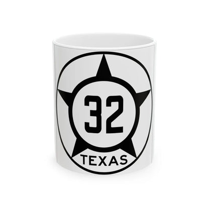 Old Texas 32 (Texas) (Road Sign) White Coffee Mug 11oz - Go Mug Yourself