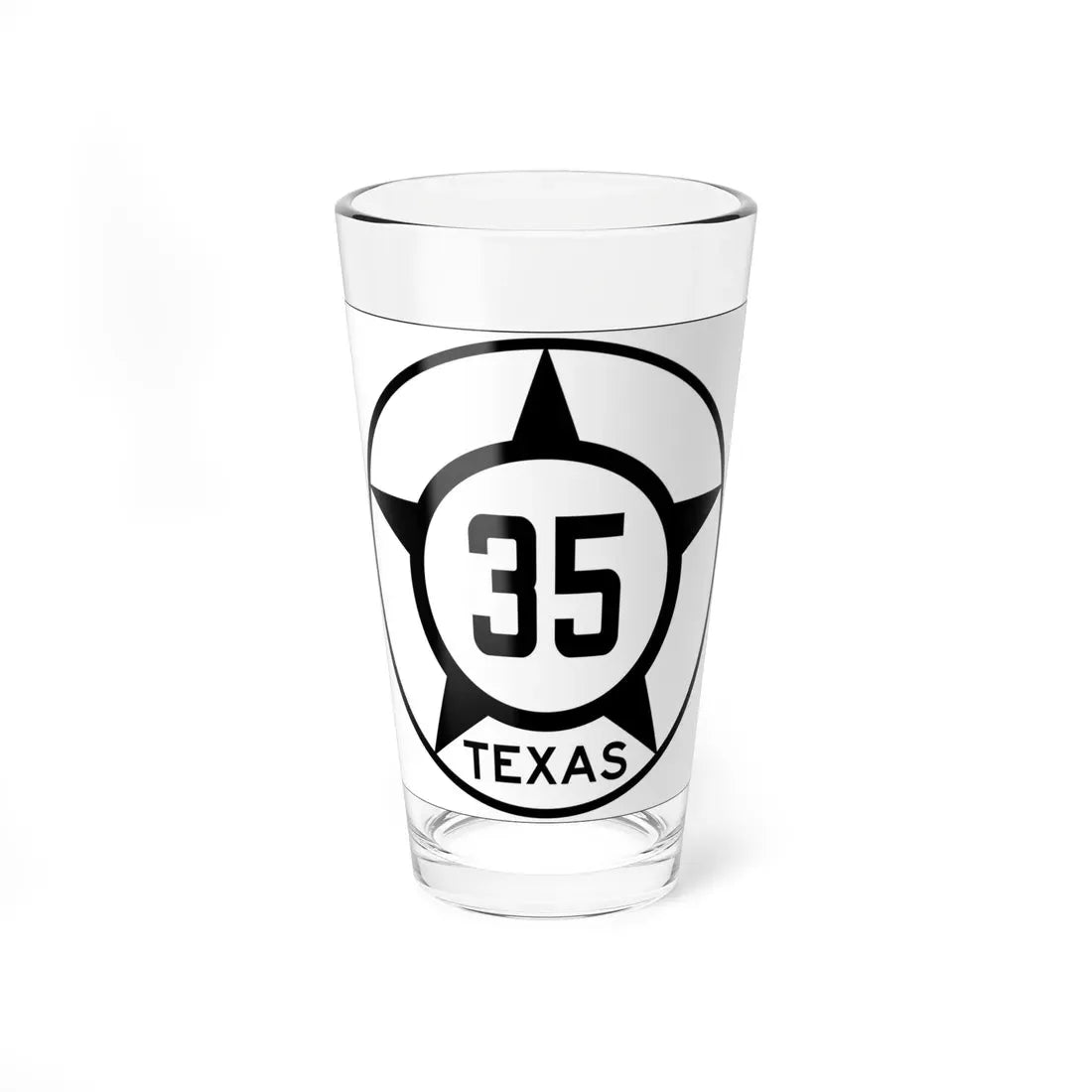 Old Texas 35 (Texas) (Road Sign) Pint Glass 16oz 16oz - Go Mug Yourself