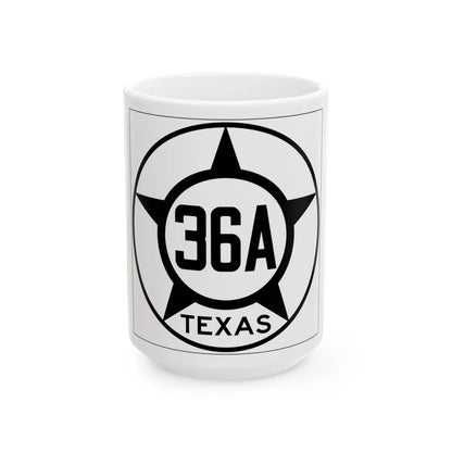 Old Texas 36A (Texas) (Road Sign) White Coffee Mug 15oz - Go Mug Yourself