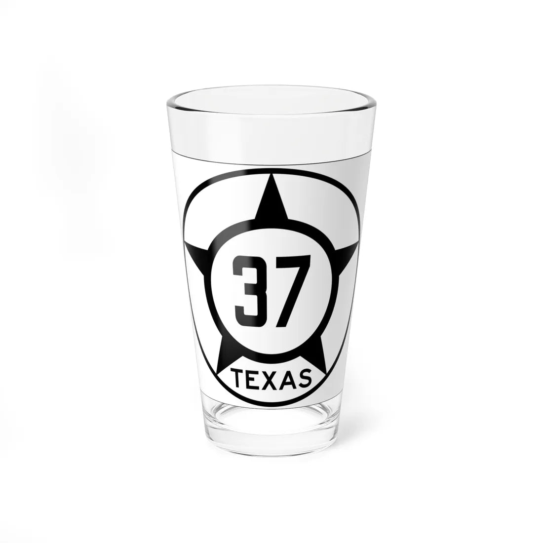 Old Texas 37 (Texas) (Road Sign) Pint Glss 16oz 16oz - Go Mug Yourself