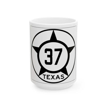 Old Texas 37 (Texas) (Road Sign) White Coffee Mug 15oz - Go Mug Yourself