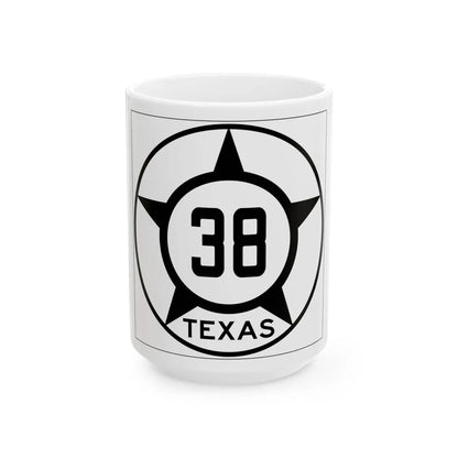 Old Texas 38 (Texas) (Road Sign) White Coffee Mug 15oz - Go Mug Yourself