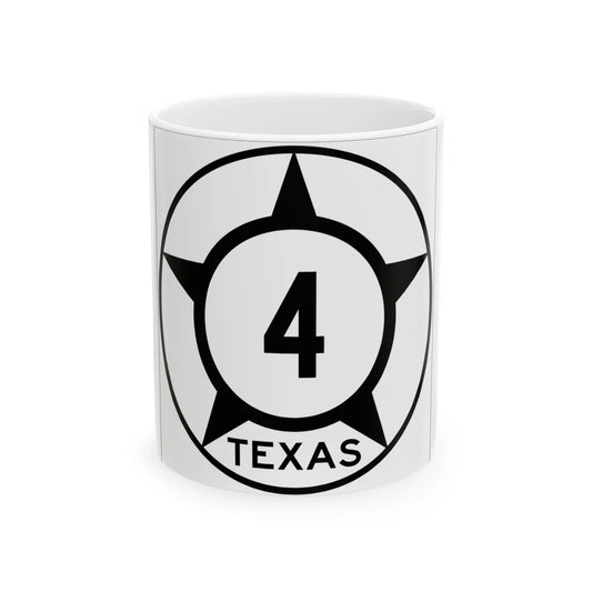 Old Texas 4 (Texas) (Road Sign) White Coffee Mug 11oz - Go Mug Yourself