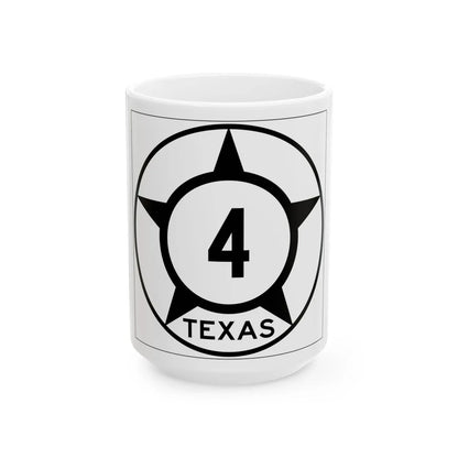 Old Texas 4 (Texas) (Road Sign) White Coffee Mug 15oz - Go Mug Yourself