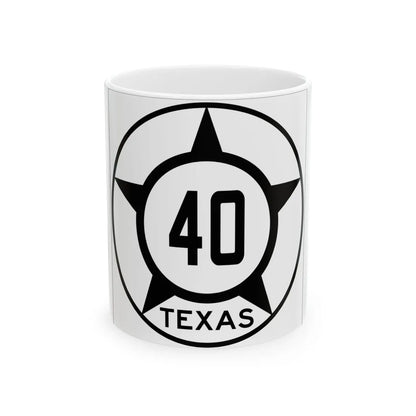 Old Texas 40 (Texas) (Road Sign) White Coffee Mug 11oz - Go Mug Yourself