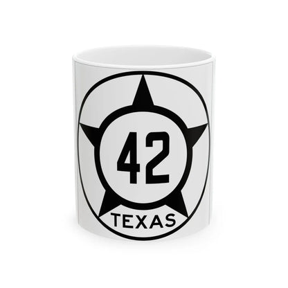 Old Texas 42 (Texas) (Road Sign) White Coffee Mug 11oz - Go Mug Yourself