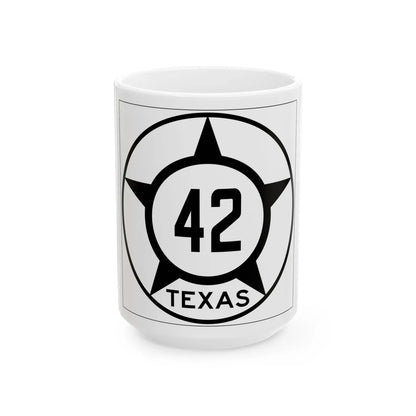 Old Texas 42 (Texas) (Road Sign) White Coffee Mug 15oz - Go Mug Yourself