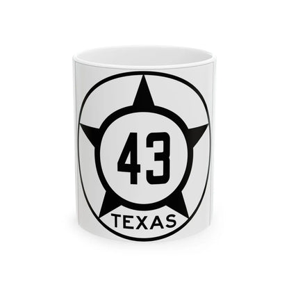 Old Texas 43 (Texas) (Road Sign) White Coffee Mug 11oz - Go Mug Yourself