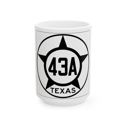 Old Texas 43A (Texas) (Road Sign) White Coffee Mug 15oz - Go Mug Yourself