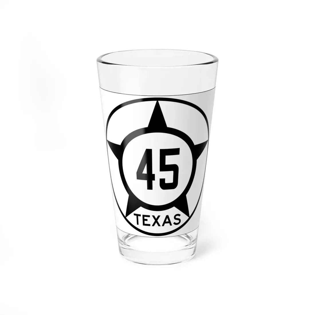 Old Texas 45 (Texas) (Road Sign) Pint Glass 16oz 16oz - Go Mug Yourself