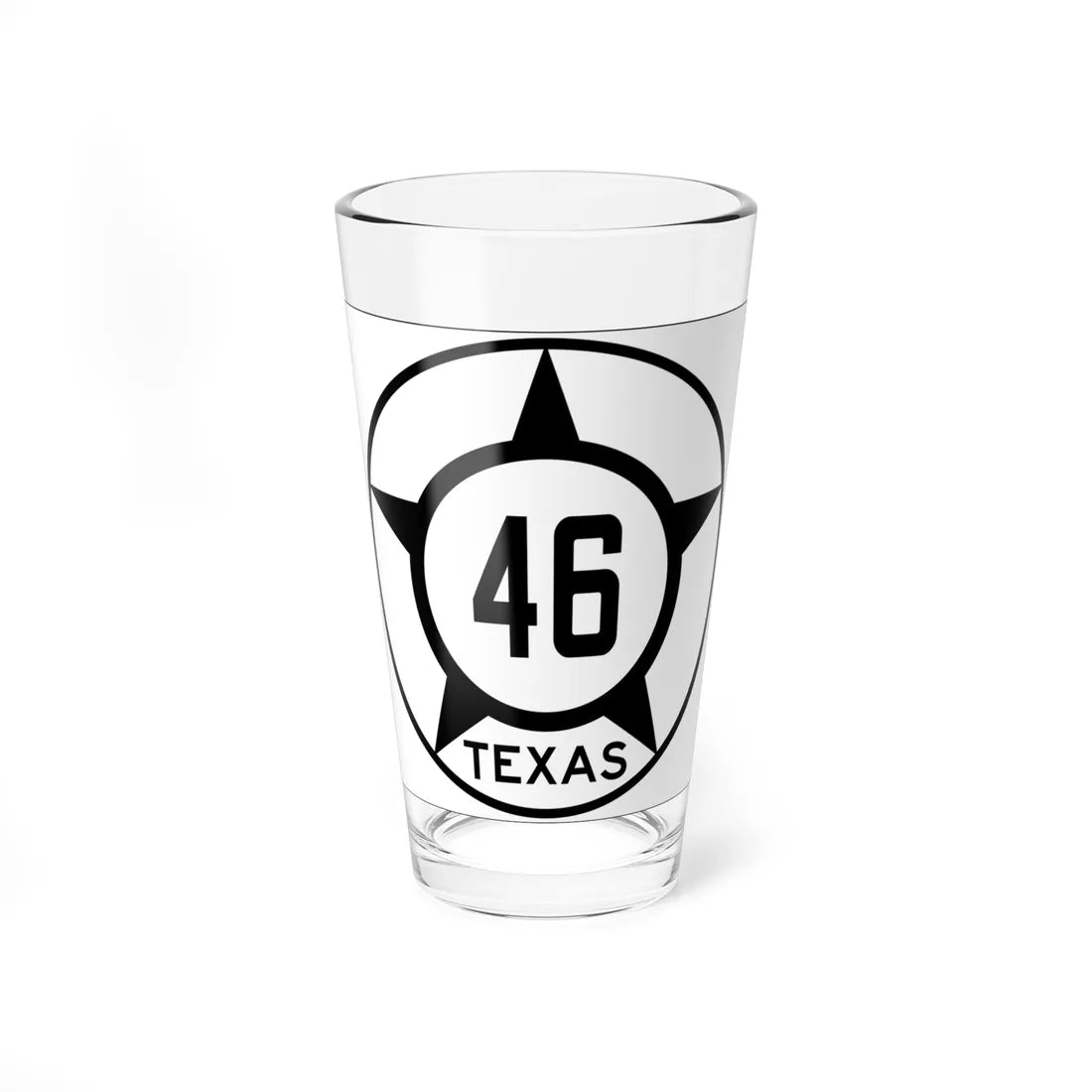 Old Texas 46 (Texas) (Road Sign) Pint Glss 16oz 16oz - Go Mug Yourself