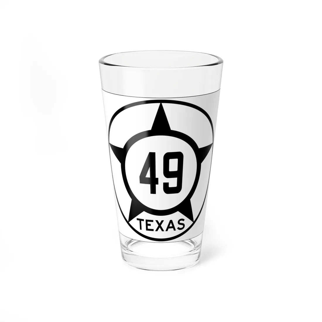 Old Texas 49 (Texas) (Road Sign) Pint Glss 16oz 16oz - Go Mug Yourself