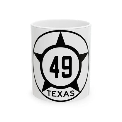 Old Texas 49 (Texas) (Road Sign) White Coffee Mug 11oz - Go Mug Yourself