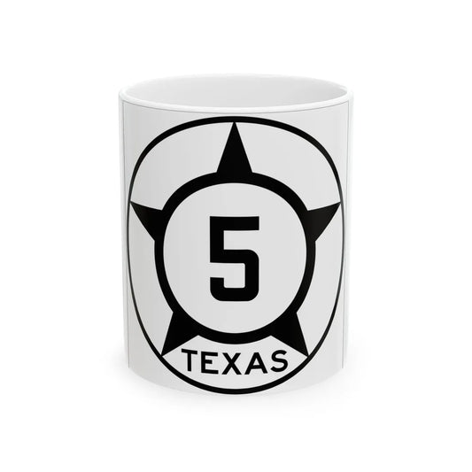 Old Texas 5 (Texas) (Road Sign) White Coffee Mug 11oz - Go Mug Yourself
