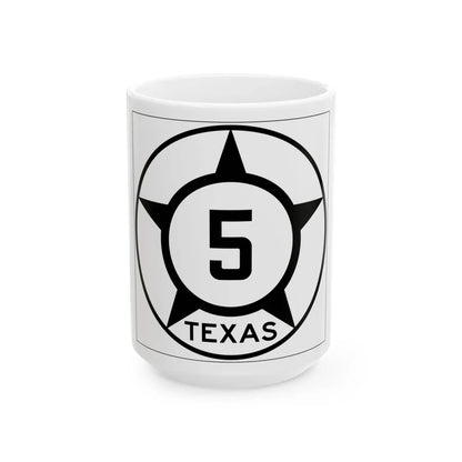 Old Texas 5 (Texas) (Road Sign) White Coffee Mug 15oz - Go Mug Yourself