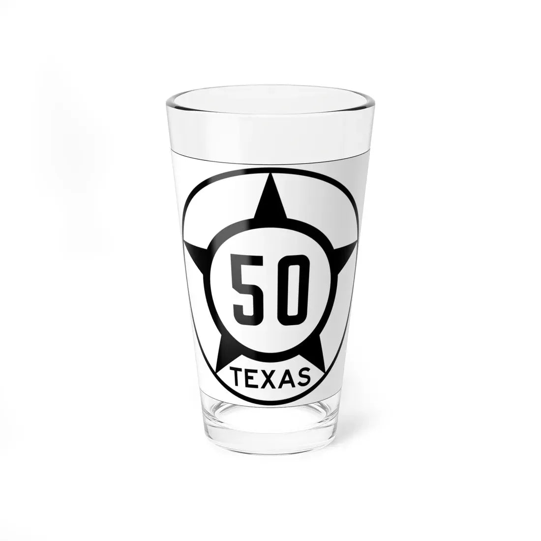 Old Texas 50 (Texas) (Road Sign) Pint Glass 16oz 16oz - Go Mug Yourself