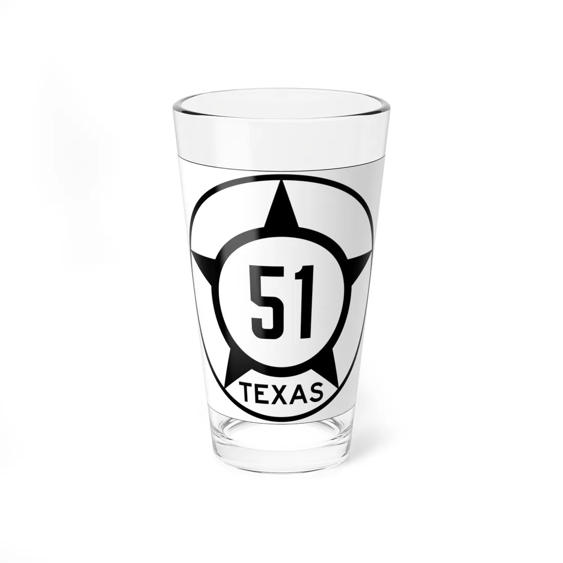 Old Texas 51 (Texas) (Road Sign) Pint Glss 16oz 16oz - Go Mug Yourself