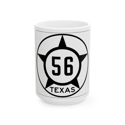 Old Texas 56 (Texas) (Road Sign) White Coffee Mug 15oz - Go Mug Yourself