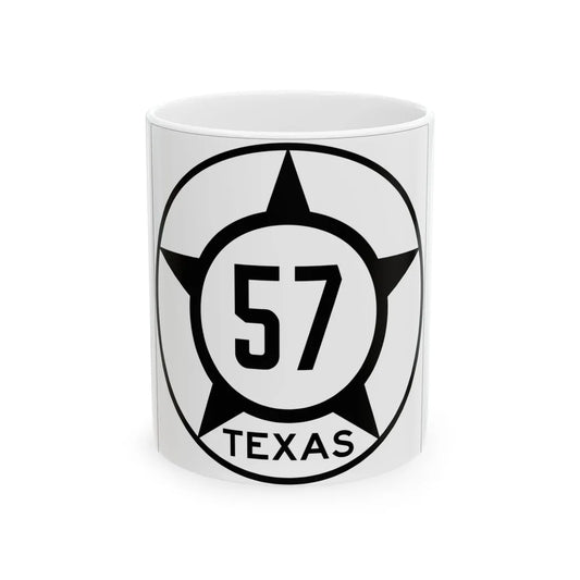 Old Texas 57 (Texas) (Road Sign) White Coffee Mug 11oz - Go Mug Yourself