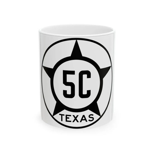 Old Texas 5C (Texas) (Road Sign) White Coffee Mug 11oz - Go Mug Yourself