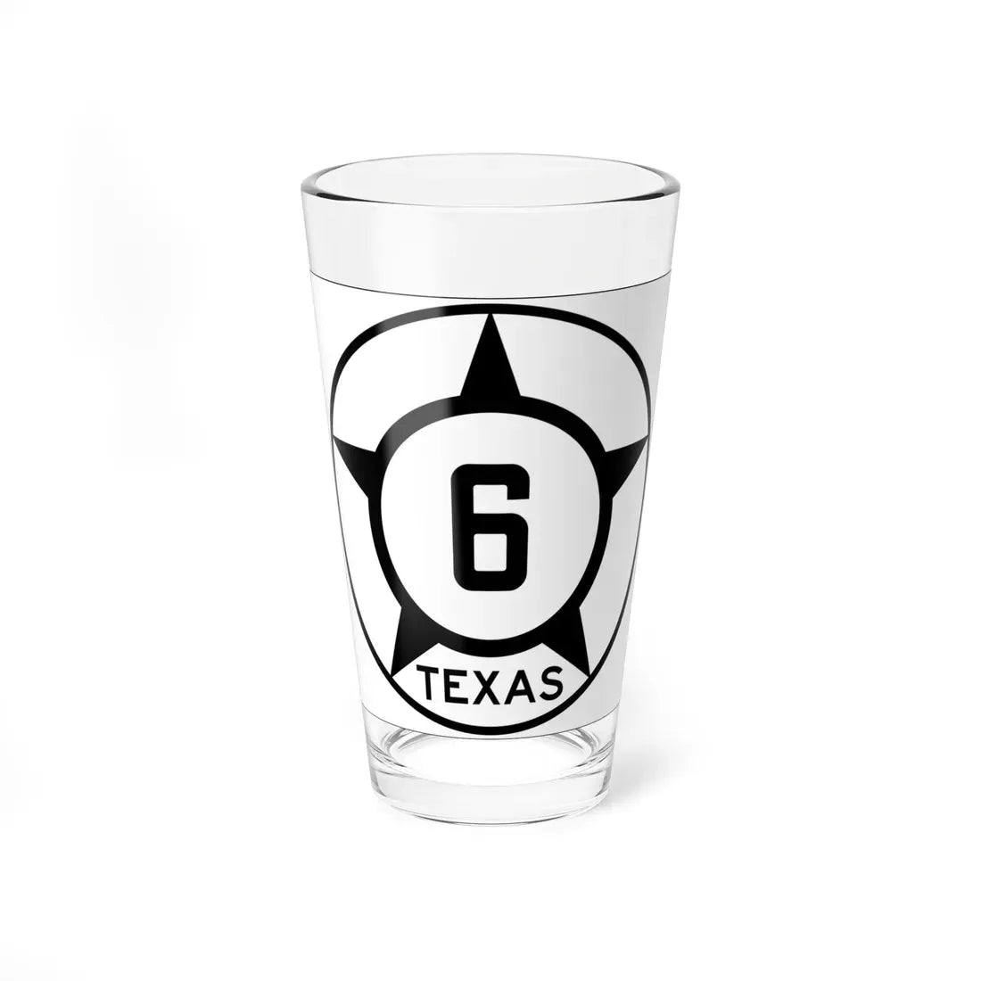 Old Texas 6 (Texas) (Road Sign) Pint Glass 16oz 16oz - Go Mug Yourself