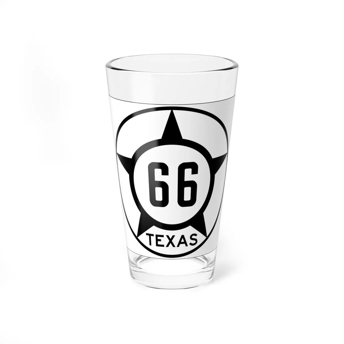 Old Texas 66 (Texas) (Road Sign) Pint Glss 16oz 16oz - Go Mug Yourself
