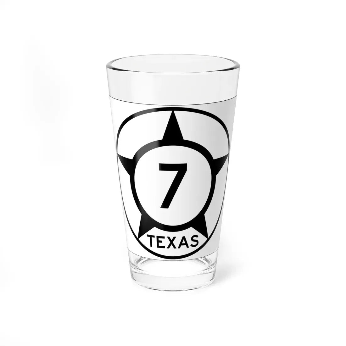 Old Texas 7 (Texas) (Road Sign) Pint Glass 16oz 16oz - Go Mug Yourself