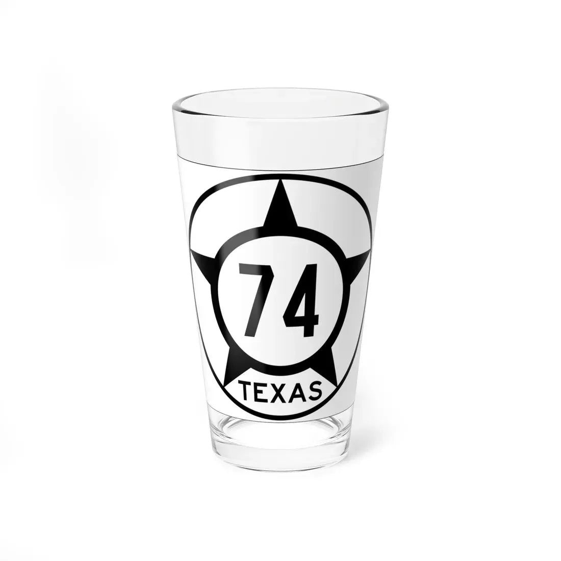 Old Texas 74 (Texas) (Road Sign) Pint Glass 16oz 16oz - Go Mug Yourself