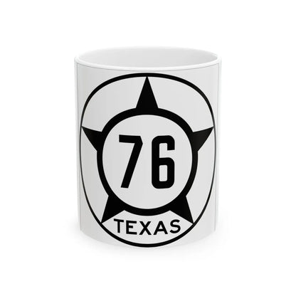 Old Texas 76 (Texas) (Road Sign) White Coffee Mug 11oz - Go Mug Yourself