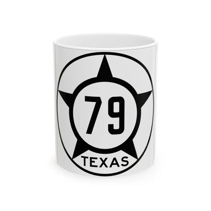 Old Texas 79 (Texas) (Road Sign) White Coffee Mug 11oz - Go Mug Yourself