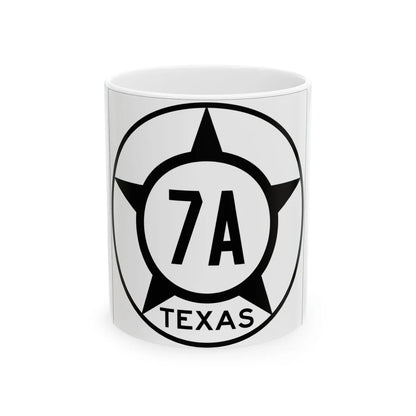 Old Texas 7A (Texas) (Road Sign) White Coffee Mug 11oz - Go Mug Yourself