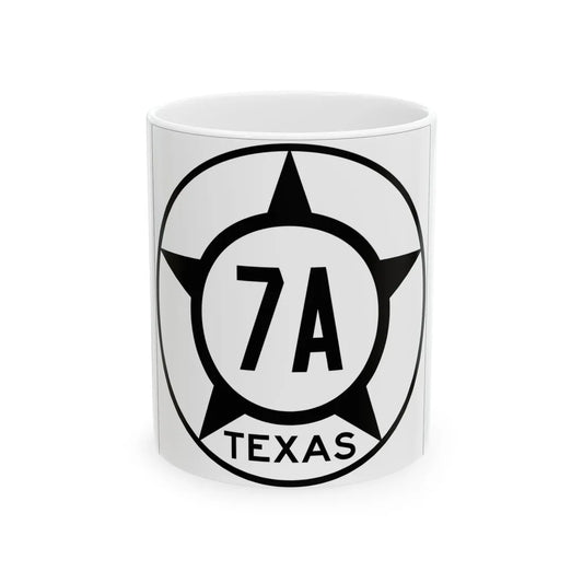 Old Texas 7A (Texas) (Road Sign) White Coffee Mug 11oz - Go Mug Yourself