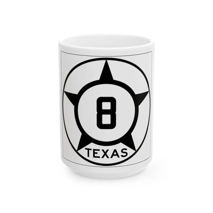 Old Texas 8 (Texas) (Road Sign) White Coffee Mug 15oz - Go Mug Yourself