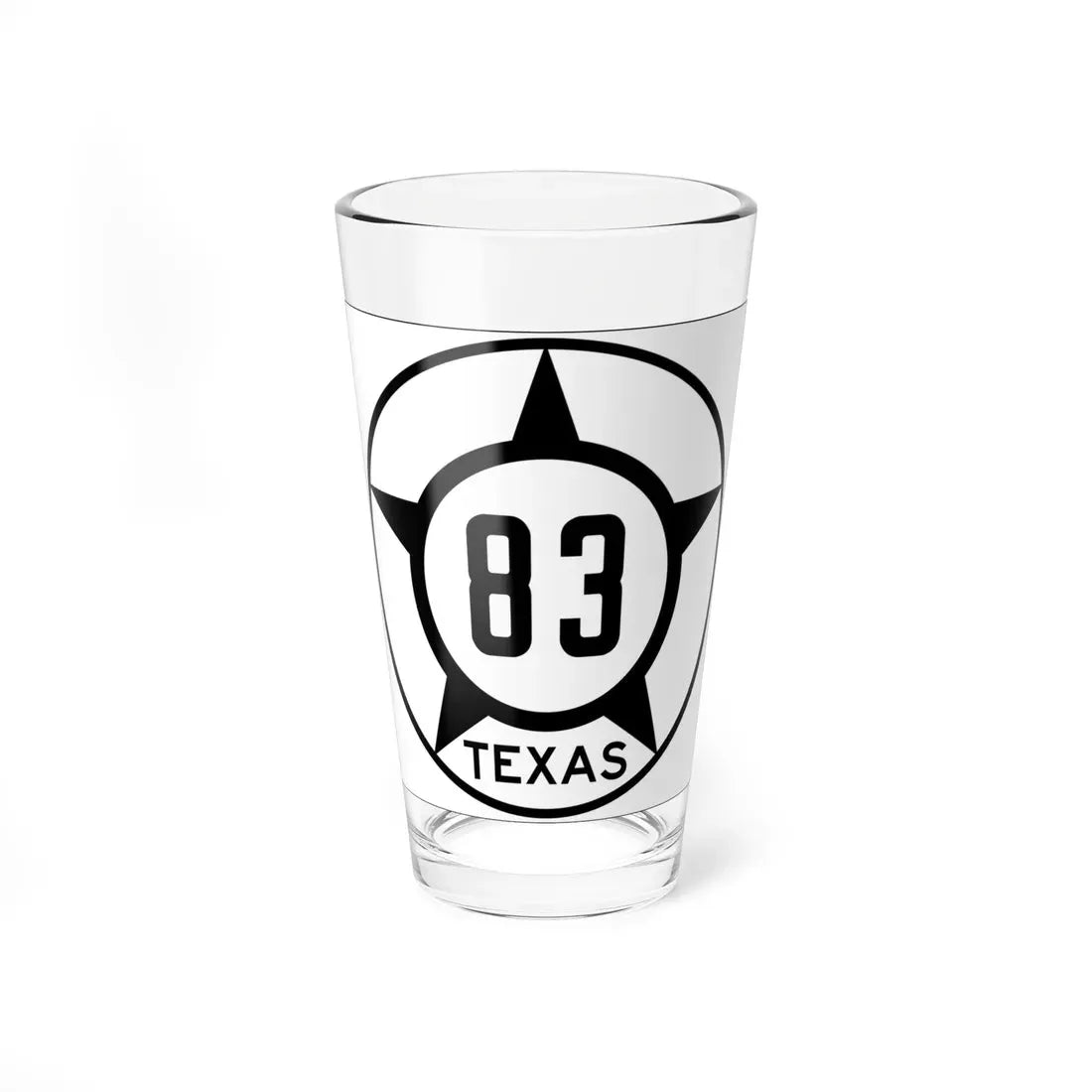 Old Texas 83 (Texas) (Road Sign) Pint Glass 16oz 16oz - Go Mug Yourself