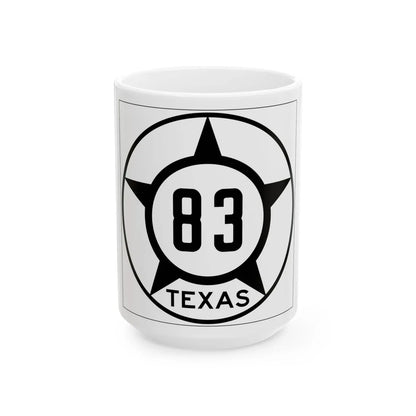 Old Texas 83 (Texas) (Road Sign) White Coffee Mug 15oz - Go Mug Yourself