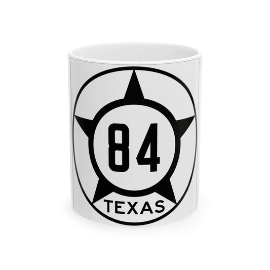 Old Texas 84 (Texas) (Road Sign) White Coffee Mug 11oz - Go Mug Yourself