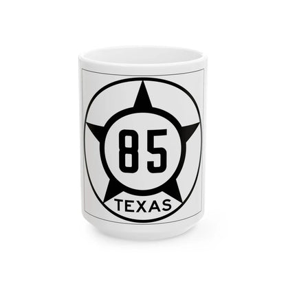 Old Texas 85 (Texas) (Road Sign) White Coffee Mug 15oz - Go Mug Yourself