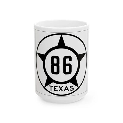 Old Texas 86 (Texas) (Road Sign) White Coffee Mug 15oz - Go Mug Yourself
