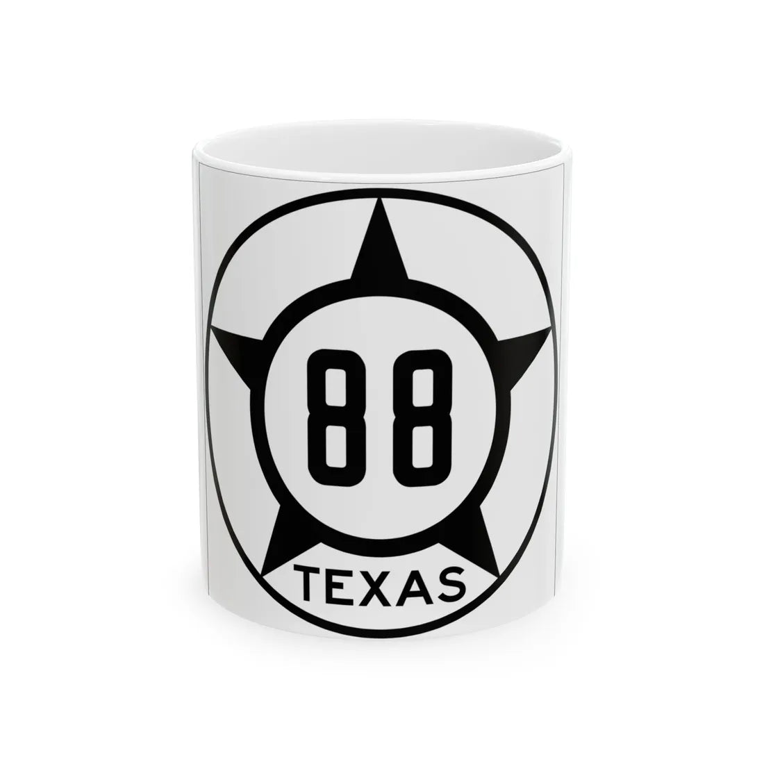 Old Texas 88 (Texas) (Road Sign) White Coffee Mug 11oz - Go Mug Yourself