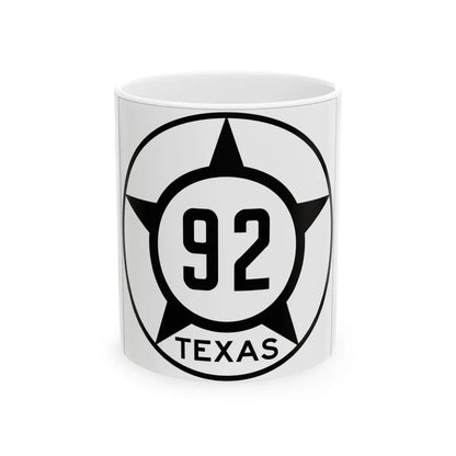 Old Texas 92 (Texas) (Road Sign) White Coffee Mug 11oz - Go Mug Yourself