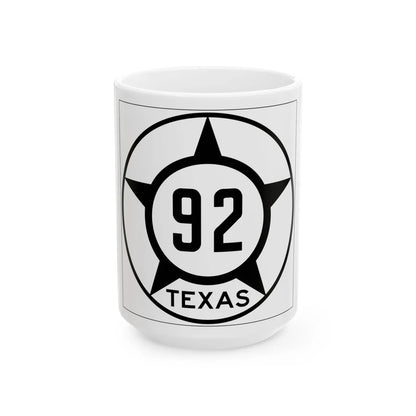 Old Texas 92 (Texas) (Road Sign) White Coffee Mug 15oz - Go Mug Yourself