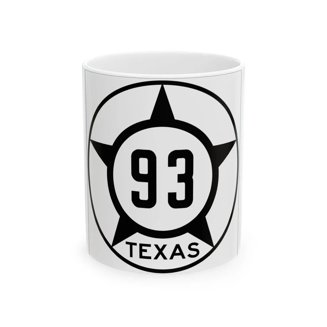 Old Texas 93 (Texas) (Road Sign) White Coffee Mug 11oz - Go Mug Yourself