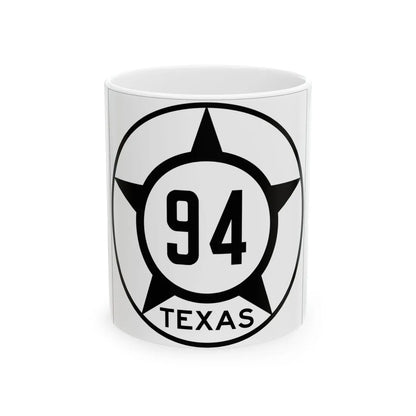 Old Texas 94 (Texas) (Road Sign) White Coffee Mug 11oz - Go Mug Yourself