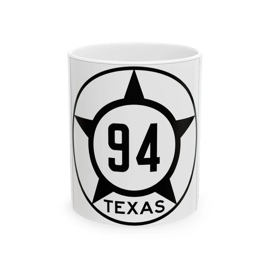 Old Texas 94 (Texas) (Road Sign) White Coffee Mug 11oz - Go Mug Yourself