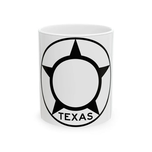 Old Texas blank (Texas) (Road Sign) White Coffee Mug 11oz - Go Mug Yourself