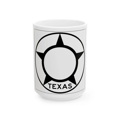 Old Texas blank (Texas) (Road Sign) White Coffee Mug 15oz - Go Mug Yourself