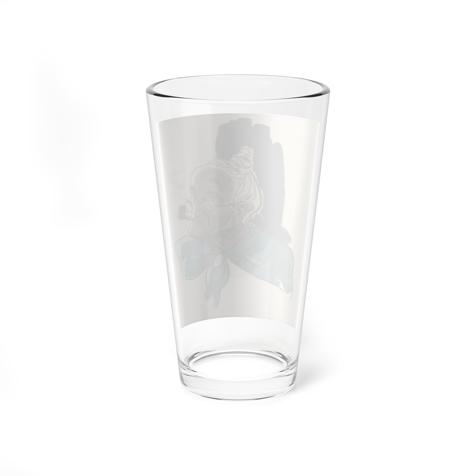 Old Woman with Pipe Illustration (Magazine Illustration) Pint Glass 16oz-Go Mug Yourself